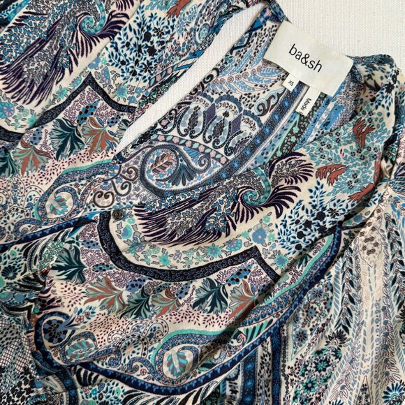 ba&sh Mousseline Paisley Print Midi Dress Size US XS - Picture 6 of 6